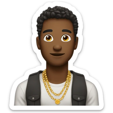 A guy with a nice necklace sticker