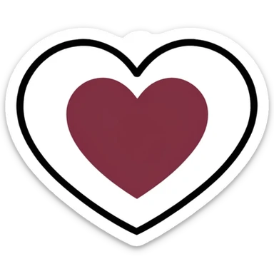 Burgundy heart  sticker