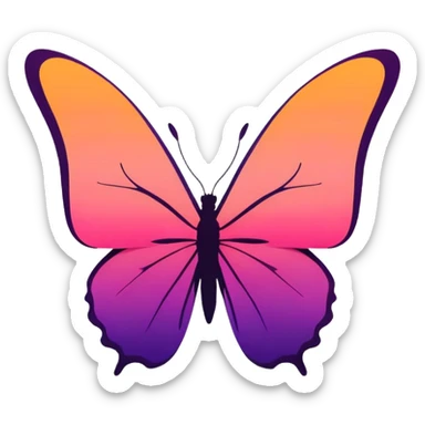 Butterfly shaped sunrise sticker