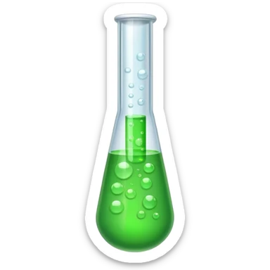 test tube with green liquid sticker