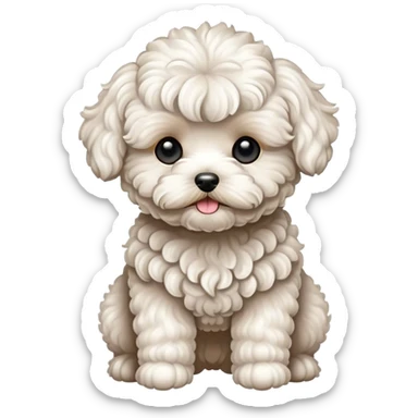 White curly maltipoo sticker