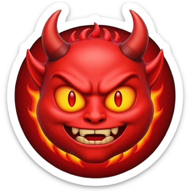 Red Iphone Demon Emoji sticker