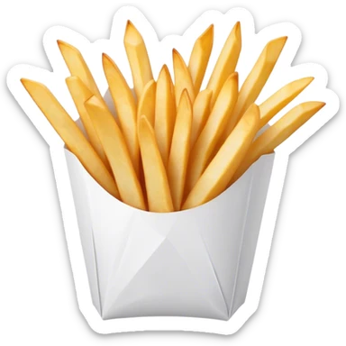 jagged fries in a white paper bow sticker