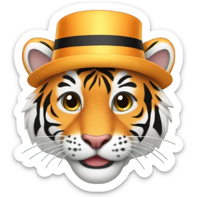 Tiger new years hat sticker