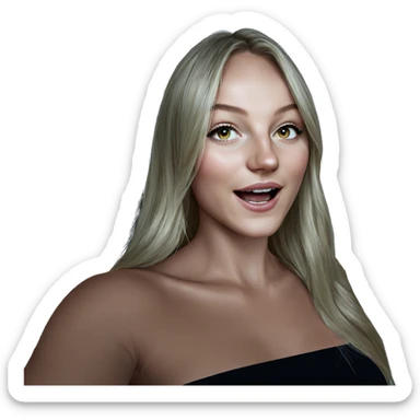 realistic portrait of blonde girl sticker