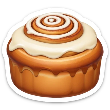 Cute cinnamon bun with icing on top sticker