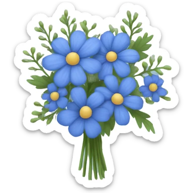 Blue wild flower bouquet  sticker