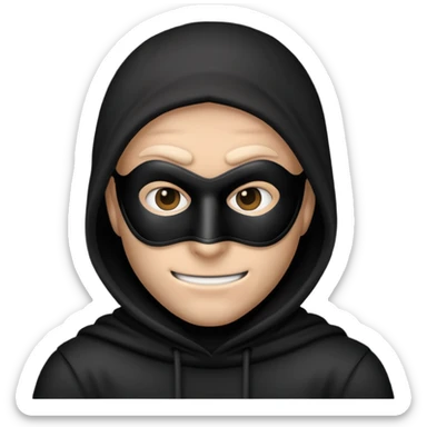 a burglar emoji with a black mask, but just the head, don’t show the body  sticker