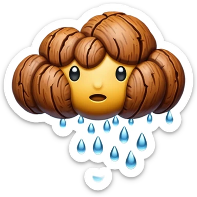 A pecan heavy metal rain cloud sticker