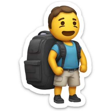 ladron con un saco en su espalda de noche sticker