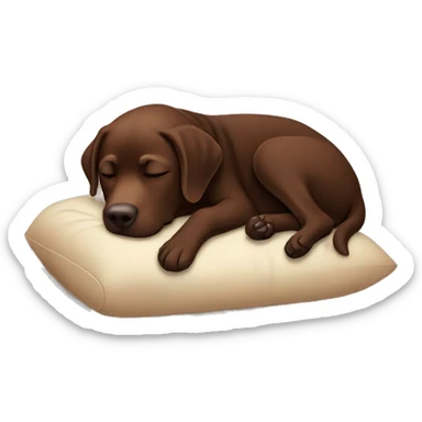 Chocolate Labrador sleeping sticker
