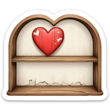 Vintage heart shelf cottagecore sticker
