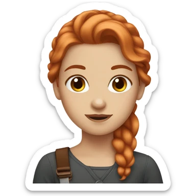 White girl with copper hair sticker