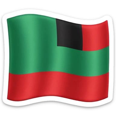 plain Flag with Red, Black and Green horizontal stripes flag  with no flag pole sticker