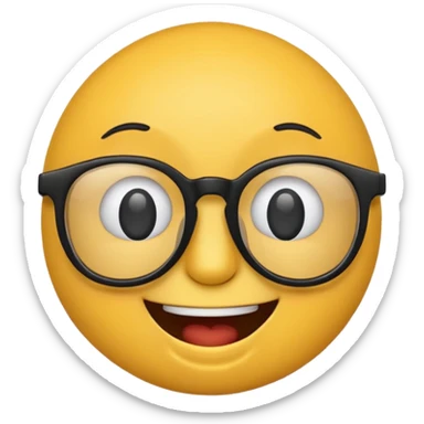 make a black emoji of  Smart smiley with glasses stock vector  sticker