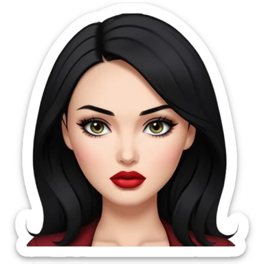 “Emoji girl, femme fatale, black hair. megan fox vibes sticker