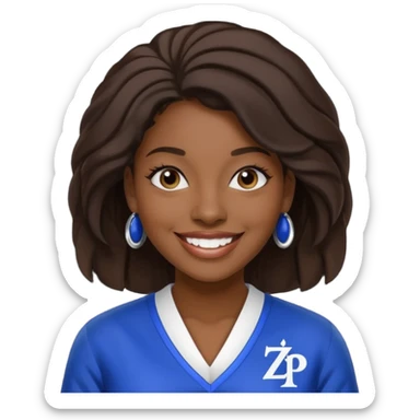 Zeta Phi Beta Sorority black women emoji. sticker