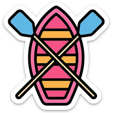 modern pink rowing boat sticker