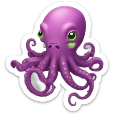 cute kraken holding a sign GG sticker