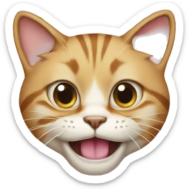 cat with very big mouth sticker