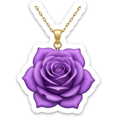  Realistic Purple rose head charm, 14k sparkling Gold necklace sticker