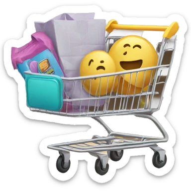 shopping cart with boxies sticker