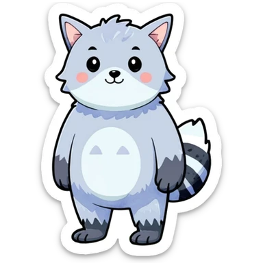 watercolor furry creature in a misty forest sticker