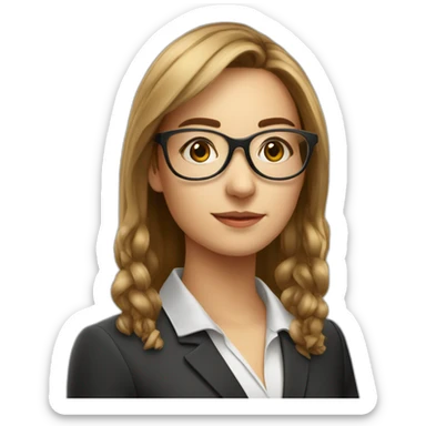 french financial controller 25 years old girl with glasses sticker
