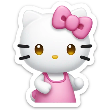 Hello kitty waving  sticker