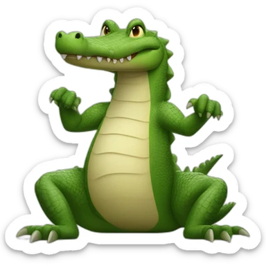 crocodile with arms crossed like an X sticker