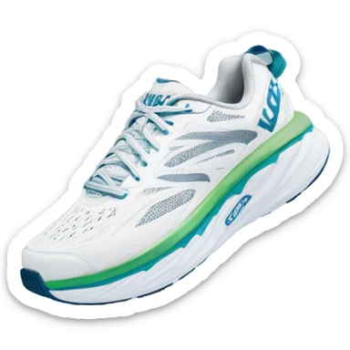 Hoka one one white pair of sneakers  sticker