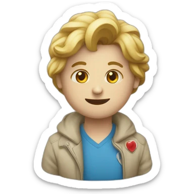 Un coeur avec un E écrit au milieu sticker