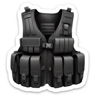 all black CS tactical vest sticker