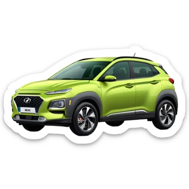 Hyundai Kona, new series, green melange, with gas at his back sticker