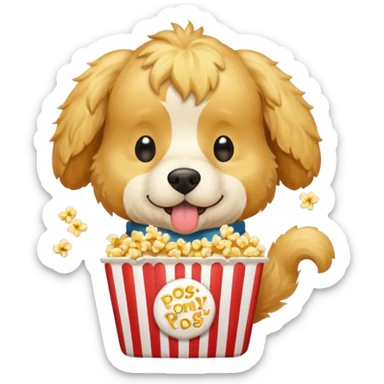 Cachorro comendo pipoca sticker