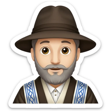 Rabbi wearing a Tallit and Borcelino sticker