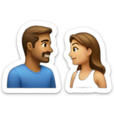 a man talk with a women sticker
