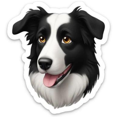 black-border-collie-dog,-no-white-patches,-with-kind-eyes-and-gentle-face sticker