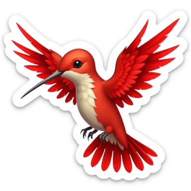 creppy demon like hummingbird with very long wings  sticker