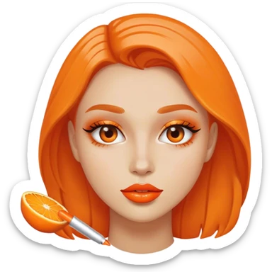Orange lipgloss sticker