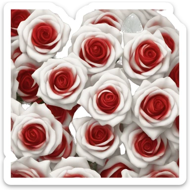 White roses painted red sticker