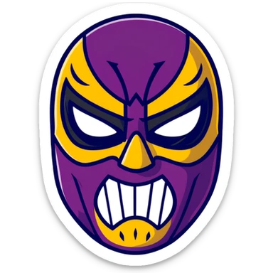 sinister luchador mask with evil expression sticker