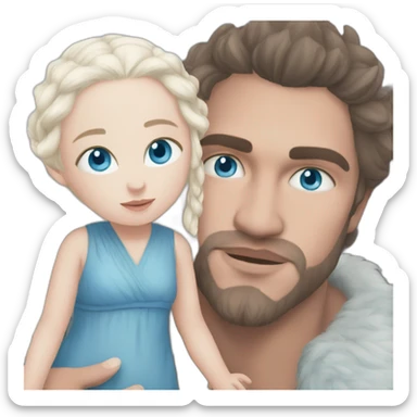 Daenerys and baby boy with blue eyes sticker