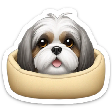 Shih tZu Dog in a dog bed  sticker