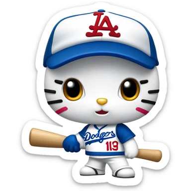 Los Angeles Dodgers hello Kitty sticker