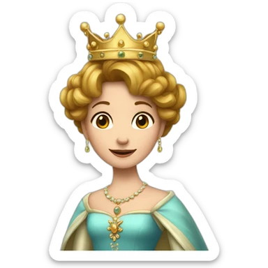 Une reine avec une couronne qui fais un doigt sticker