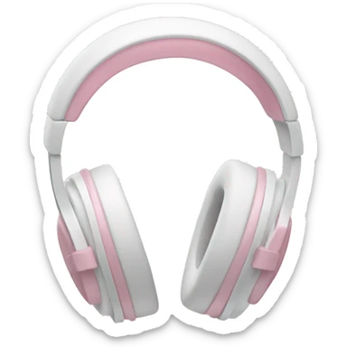 White headphones with pastel pink bows sticker