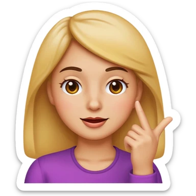 emoji with hand under chin, making a nah gesture, winking, slight smirk, colorful, simple, Apple style sticker