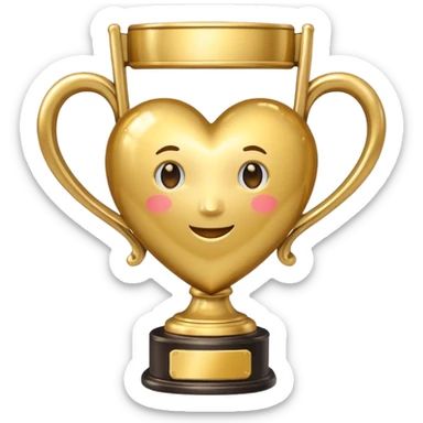 heart with a trophy motif sticker
