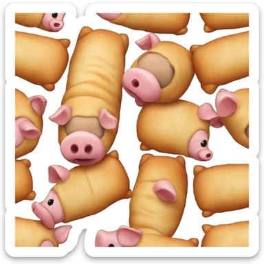Realistic pigs in blanket sticker
